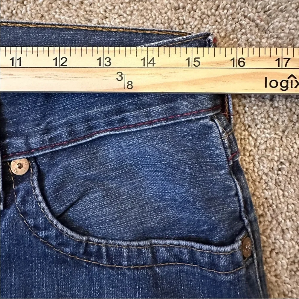 TRUE RELIGION Denim Jeans Blue Men's Size 32 #112790 Straight Leg Distressed EUC - Picture 15 of 16